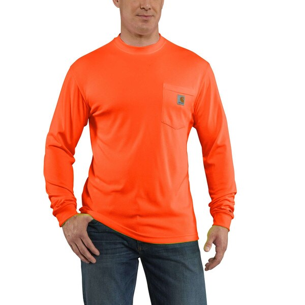 Carhartt Force Color Enhanced Long Sleeve T-Shirt in Bright Orange